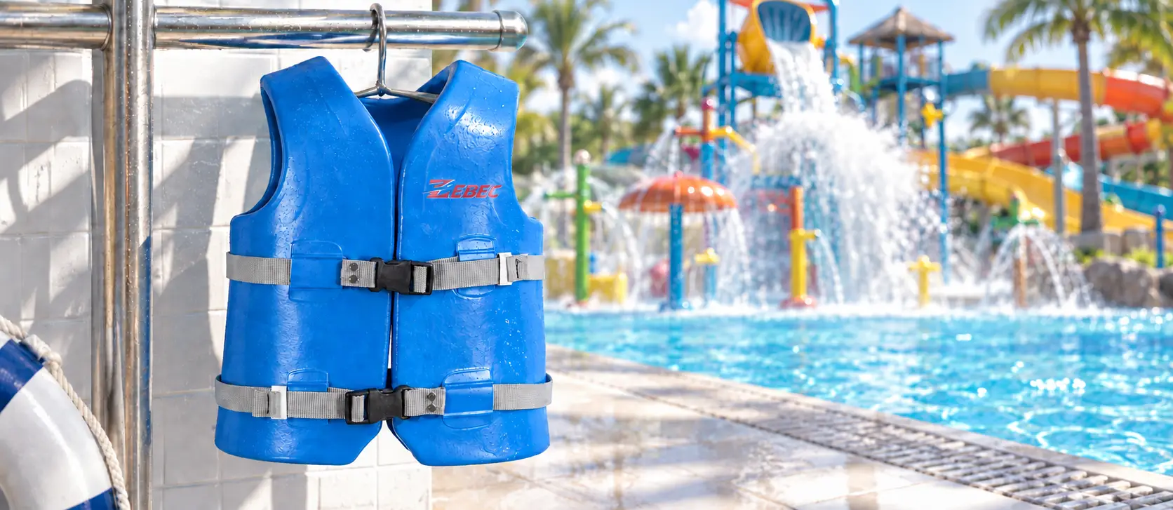 Blue Zebec life vest